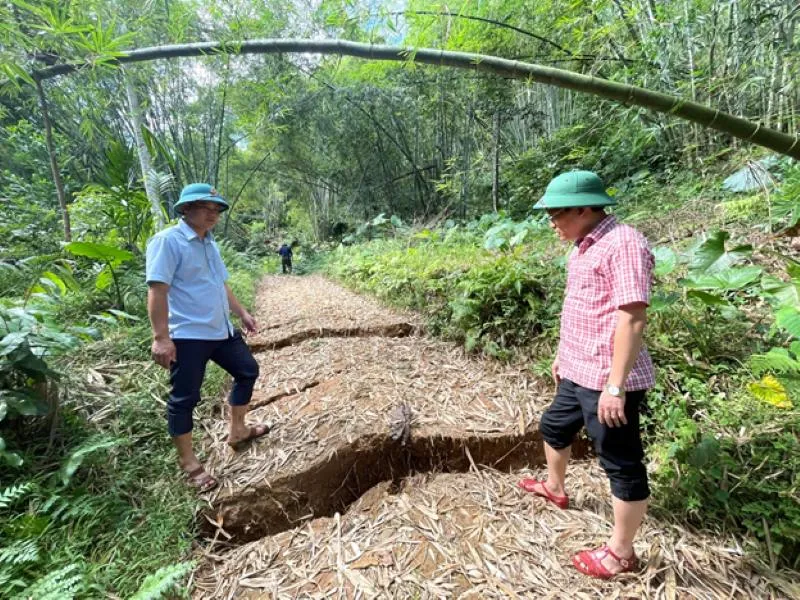 Thanh Hóa di dời khẩn cấp 180 người khỏi khu vực nguy cơ sụt lún, sạt lở - Ảnh 1.