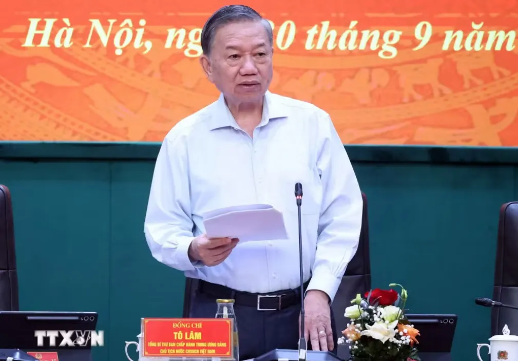 Tổng Bí thư, Chủ tịch nước Tô Lâm dự Hội nghị Đảng ủy Công an Trung ương - Ảnh 2.