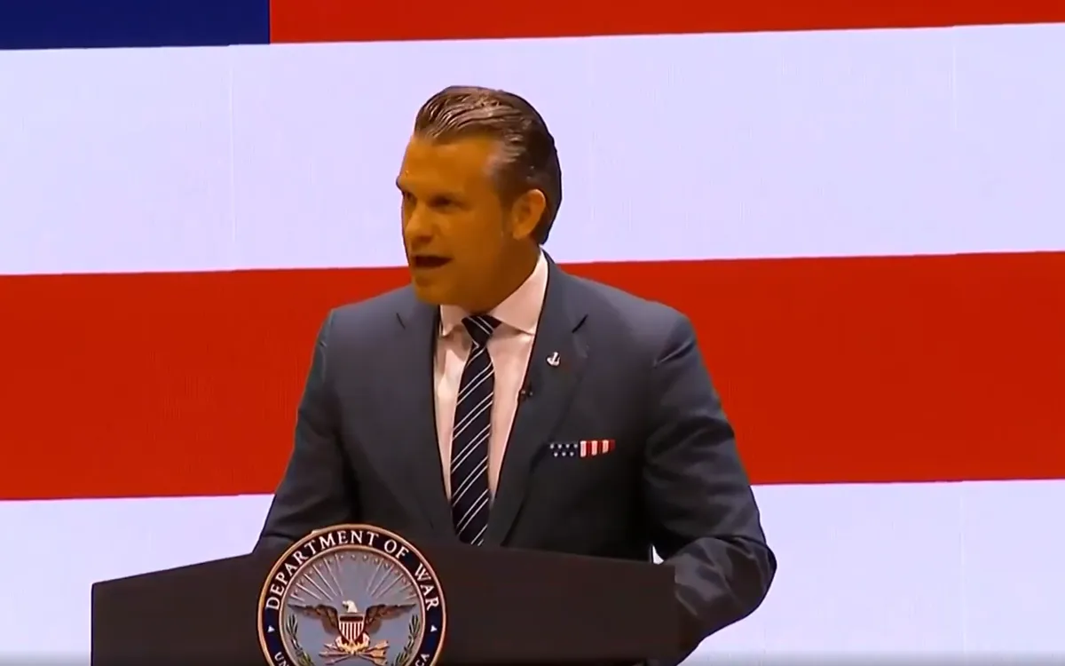 Bộ trưởng Bộ Chiến tranh Mỹ Pete Hegseth. (Ảnh chụp màn hình) 