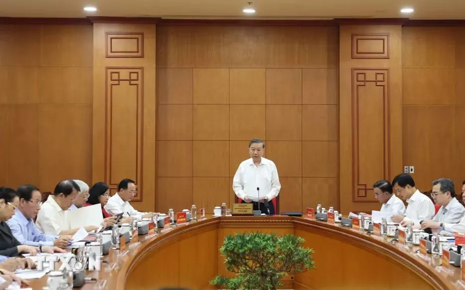 Tổng Bí thư, Chủ tịch nước Tô Lâm phát biểu chỉ đạo. (Ảnh: Thống Nhất/TTXVN)