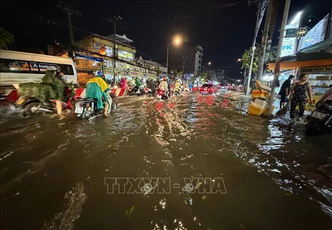 Nhiều khu vực ở TP Hồ Ch&iacute; Minh ngập s&acirc;u do mưa lớn- Ảnh 4.