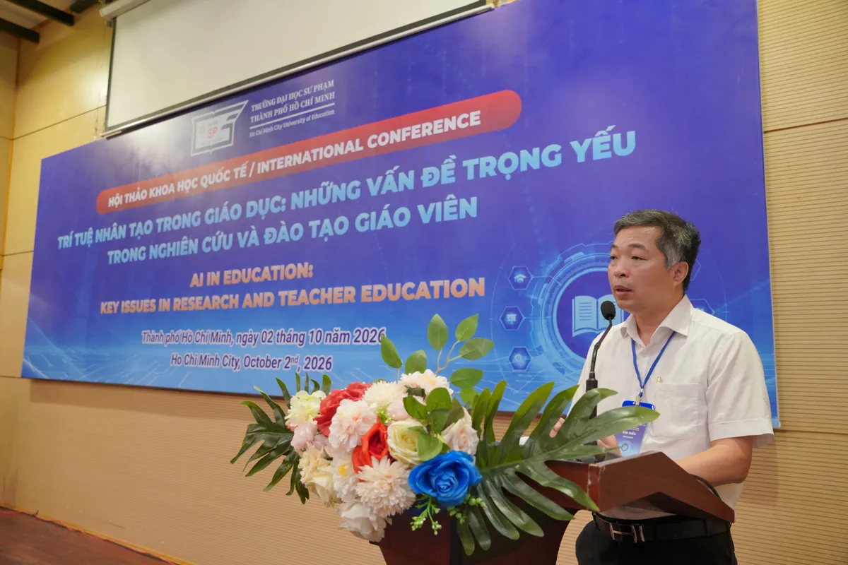 Hội thảo quốc tế về tr&iacute; tuệ nh&acirc;n tạo trong gi&aacute;o dục: Cơ hội v&agrave; th&aacute;ch thức với năng lực số của người thầy - Ảnh 1.