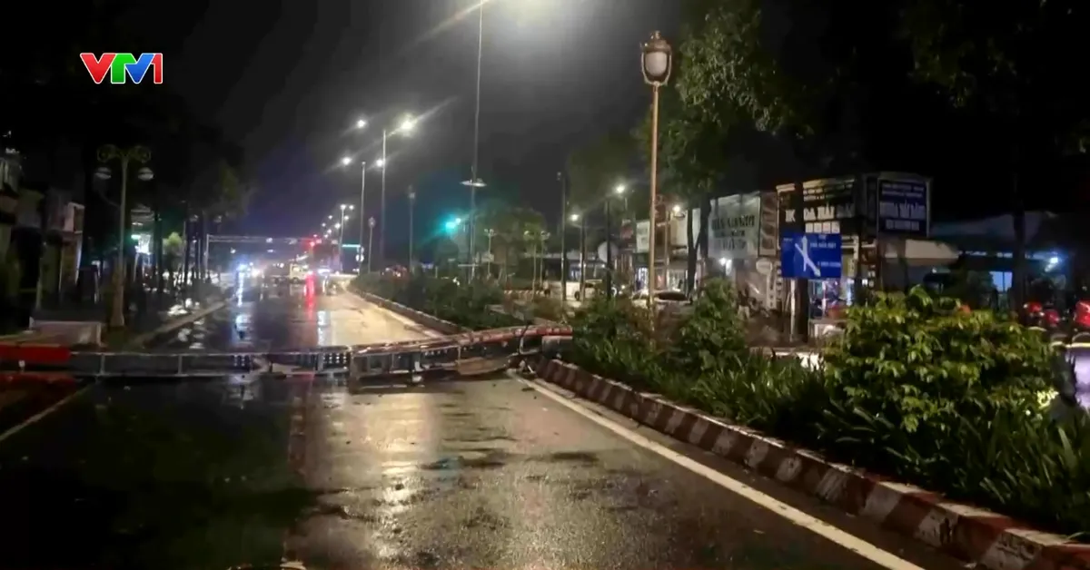 Sập cổng chào ở TP Hồ Chí Minh trong mưa lớn - Ảnh 1.