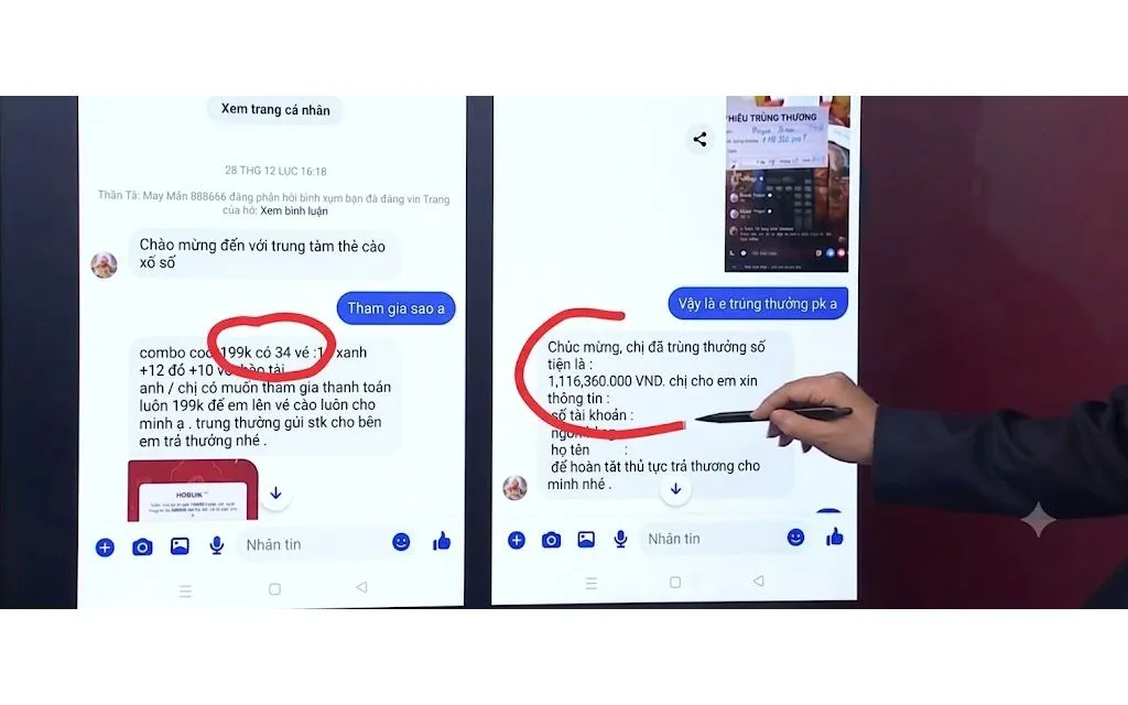 Thủ đoạn sau hình thức livestream vé cào - Ảnh cắt clip 