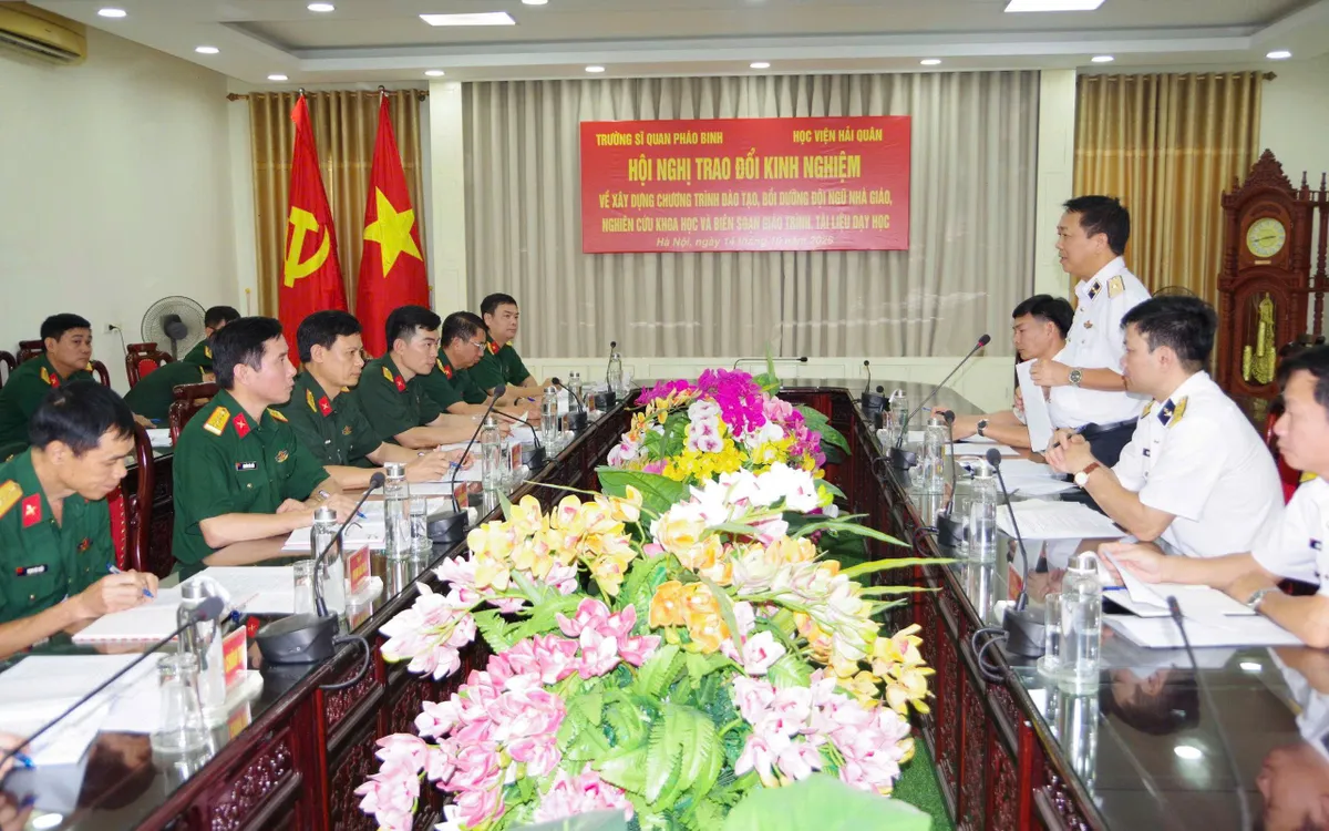 Đoàn công tác trao đổi chuyên sâu công tác phối hợp, liên kết đào tạo tại Trường Sĩ quan Pháo Binh.