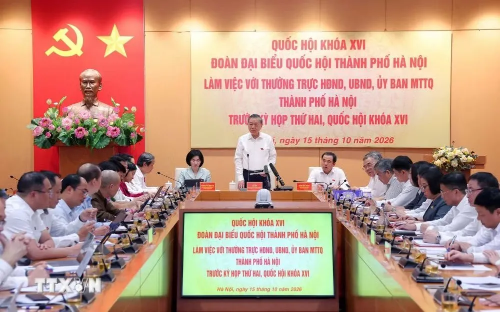 Tổng Bí thư, Chủ tịch nước Tô Lâm chủ trì buổi làm việc. (Ảnh: Văn Điệp/TTXVN)