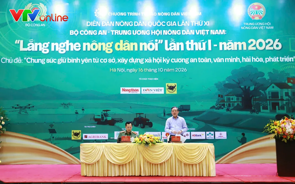 Diễn đàn "Bộ Công an - Trung ương Hội Nông dân Việt Nam lắng nghe nông dân nói" lần thứ I năm 2026. (ảnh: Anh Thơ)