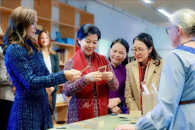 Phu nhân Tổng Bí thư, Chủ tịch nước Tô Lâm trao tặng “Tủ sách Việt Nam” cho thư viện tại Copenhagen - Ảnh 2.
