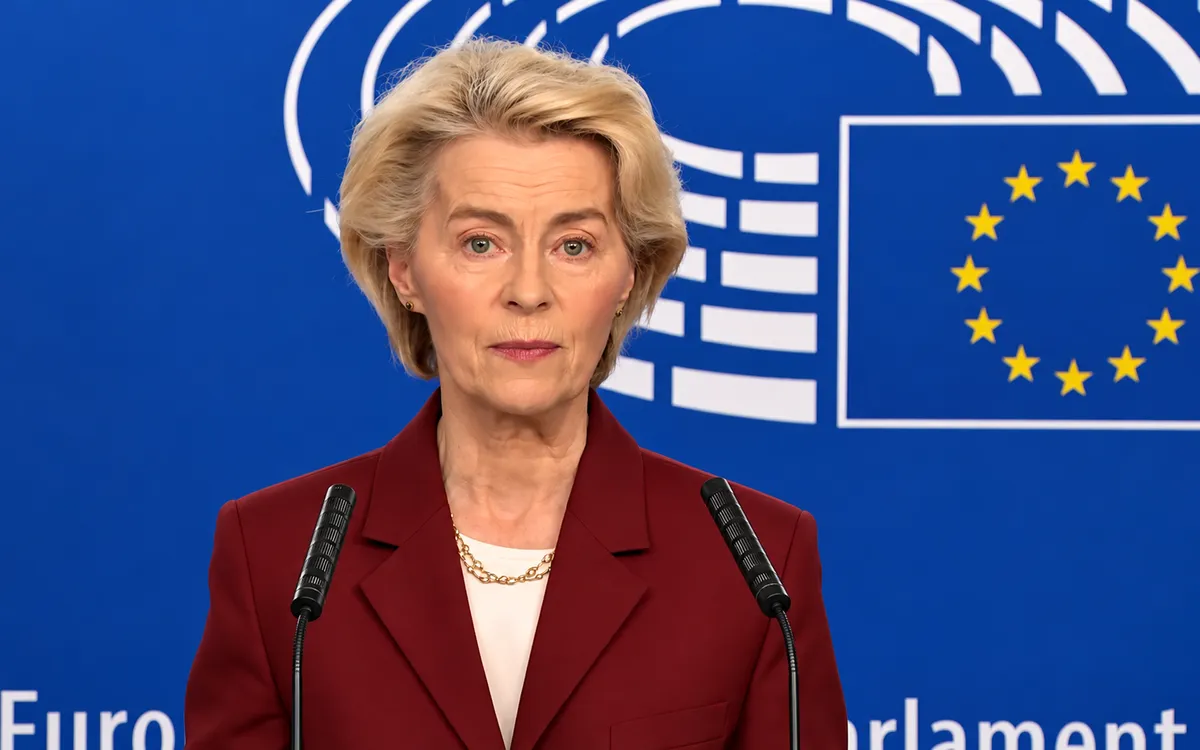 Chủ tịch Ủy ban châu Âu Ursula von der Leyen. (Ảnh chụp màn hình)