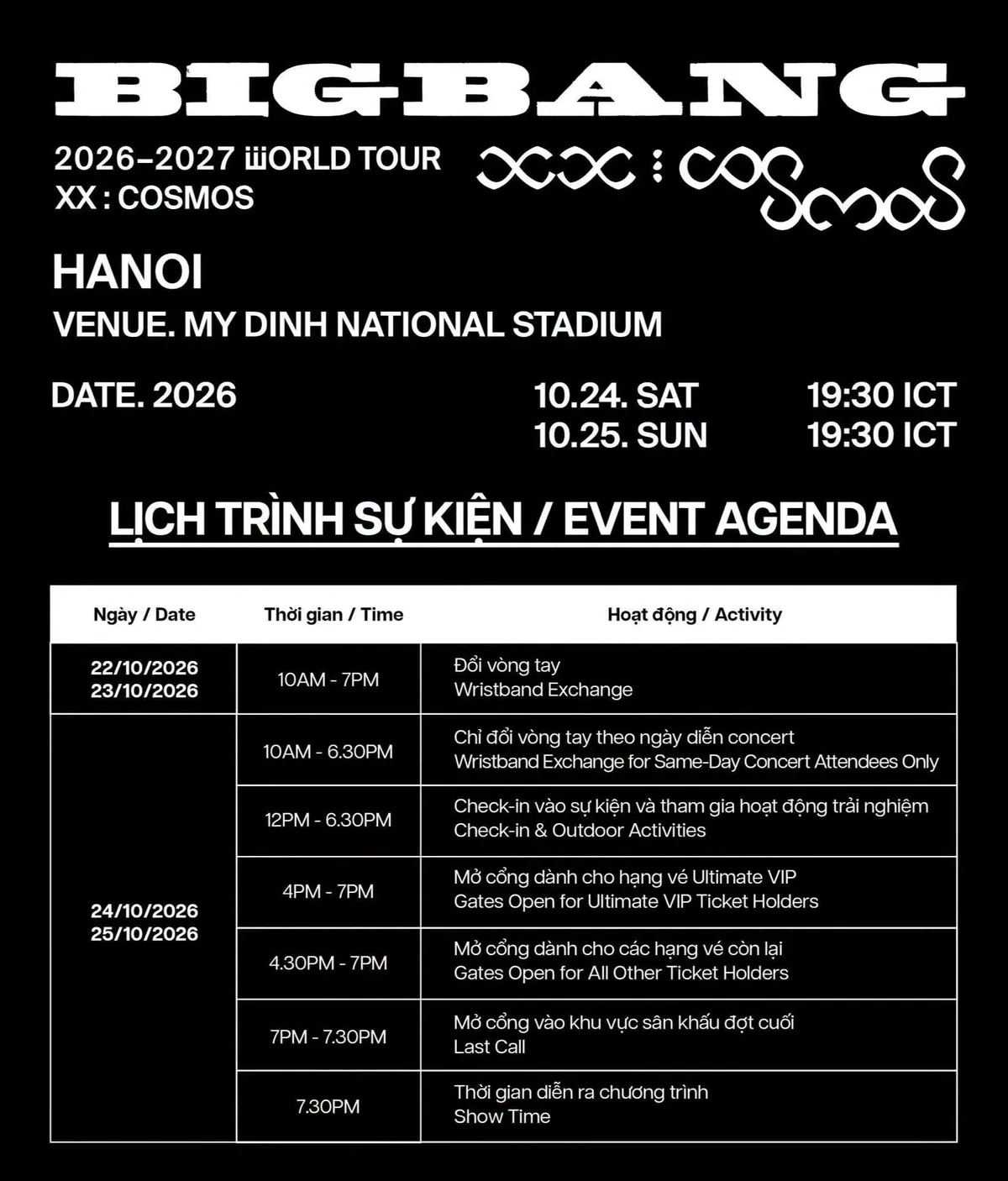 Đi xem concert BIGBANG tại sân Mỹ Đình cần lưu ý những gì? - Ảnh 1.