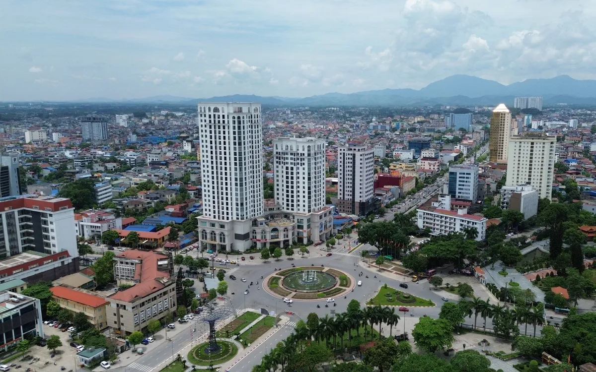 Thái Nguyên nhìn từ trên cao.