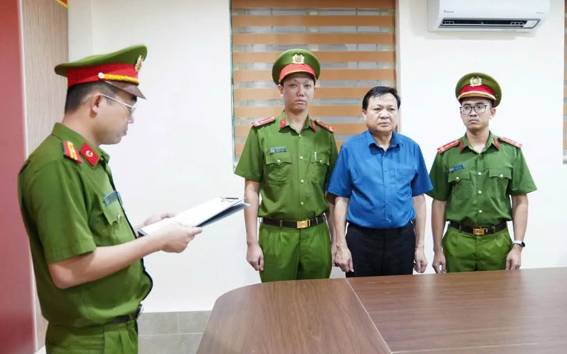 Hoàng Văn Lộc - Bí thư Đảng ủy xã Hợp Kim tại Cơ quan Công an. Ảnh: CAPT