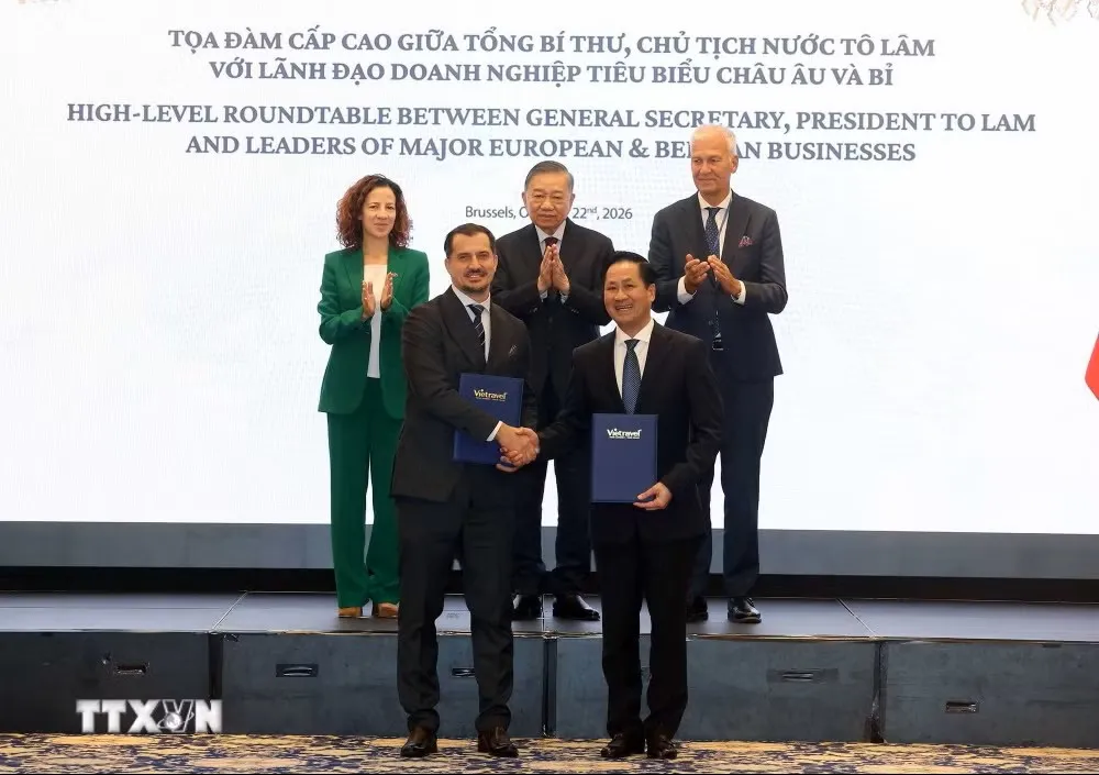 Tổng B&iacute; thư, Chủ tịch nước T&ocirc; L&acirc;m dự tọa đ&agrave;m cấp cao với l&atilde;nh đạo doanh nghiệp ti&ecirc;u biểu ch&acirc;u &Acirc;u v&agrave; Bỉ - Ảnh 3.