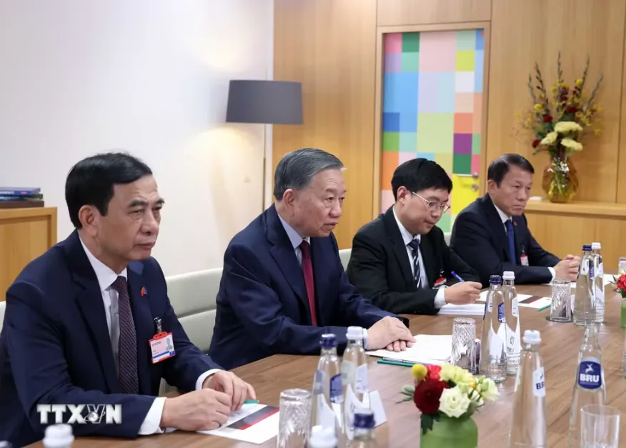 Tổng B&iacute; thư, Chủ tịch nước T&ocirc; L&acirc;m hội đ&agrave;m Chủ tịch Hội đồng ch&acirc;u &Acirc;u Ant&oacute;nio Costa - Ảnh 1.