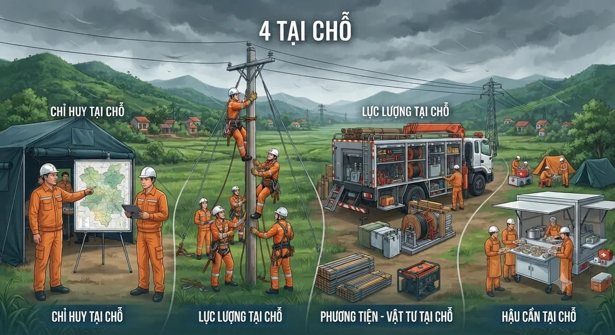 Điện lực Quảng Ng&atilde;i chủ động phương ch&acirc;m &ldquo;4 tại chỗ&rdquo; bảo đảm an to&agrave;n điện m&ugrave;a mưa b&atilde;o- Ảnh 3.