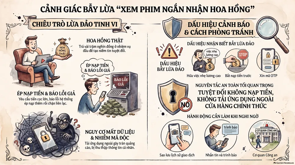 Cảnh gi&aacute;c bẫy lừa đảo &ldquo;xem phim ngắn nhận hoa hồng&rdquo;  - Ảnh 1.