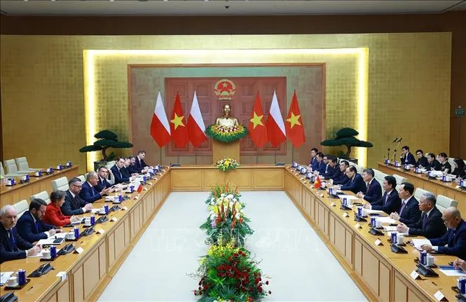 Thủ tướng Lê Minh Hưng hội đàm với Thủ tướng Ba Lan - Ảnh 2.