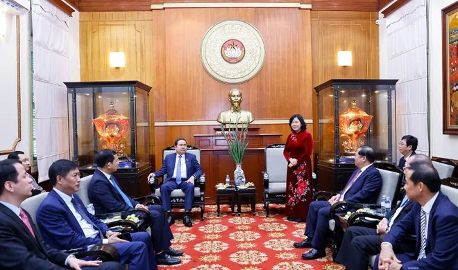 Chủ tịch Quốc hội Trần Thanh Mẫn thăm v&agrave; ch&uacute;c Tết Mặt trận Tổ quốc Việt Nam - Ảnh 1.