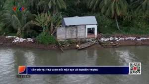 Cồn Hô tại Trà Vinh đối mặt sạt lở nghiêm trọng