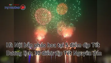 Hà Nội bắn pháo hoa tại 5 điểm dịp Tết Dương lịch, 30 điểm dịp Tết Nguyên đán