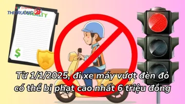 Từ 1/1/2025, đi xe máy vượt đèn đỏ có thể bị phạt cao nhất 6 triệu đồng
