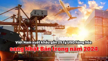 Việt Nam xuất khẩu gần 25 tỷ USD hàng hóa sang Nhật Bản trong năm 2024