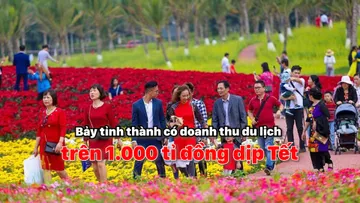 Bảy tỉnh thành có doanh thu du lịch trên 1.000 tỉ đồng dịp Tết