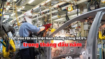 Vốn FDI vào Việt Nam tháng 1 tăng 48,6%