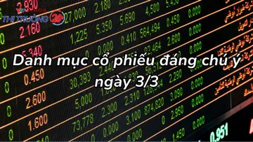 Danh mục cổ phiếu đáng chú ý ngày 3/3