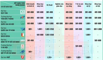 9 đại học Việt Nam vào bảng xếp hạng thế giới theo nhóm ngành năm 2025