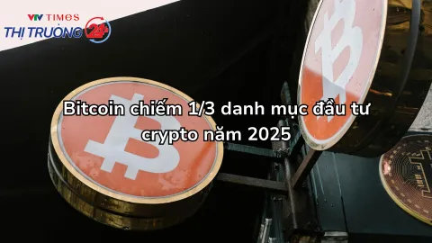 Bitcoin chiếm 1/3 danh mục đầu tư crypto năm 2025