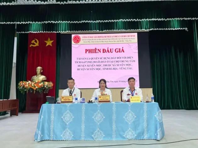 Bà Rịa - Vũng Tàu: Đấu giá 57 lô đất, thu về hơn 75 tỉ đồng