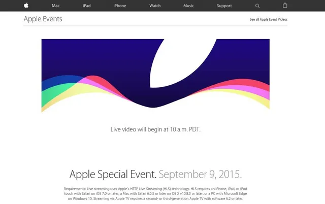 Trang phát trực tuyến sự kiện ra mắt sản phẩm mới của Apple đã sẵn sàng