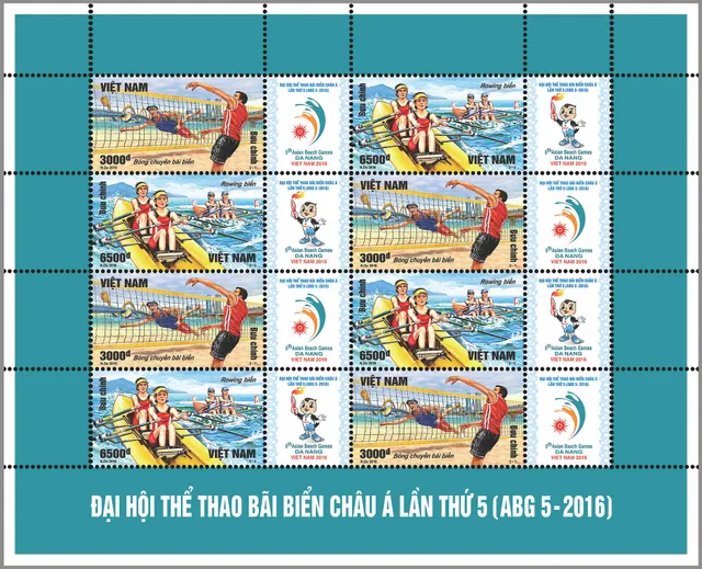 Phát hành bộ tem Đại hội Thể thao bãi biển Châu Á lần thứ 5 (ABG 5-2016) - Ảnh 3.