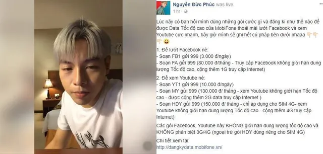 Đức Phúc livestream hàng loạt hit, tiết lộ ca khúc mới bằng 4G siêu nét của MobiFone - Ảnh 1.