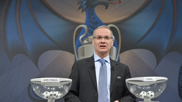 Giám đốc các giải đấu của UEFA, ông Giorgio Marchetti sẽ điều hành buổi lễ bốc thăm Giám đốc các giải đấu của UEFA, ông Giorgio Marchetti sẽ điều hành buổi lễ bốc thăm