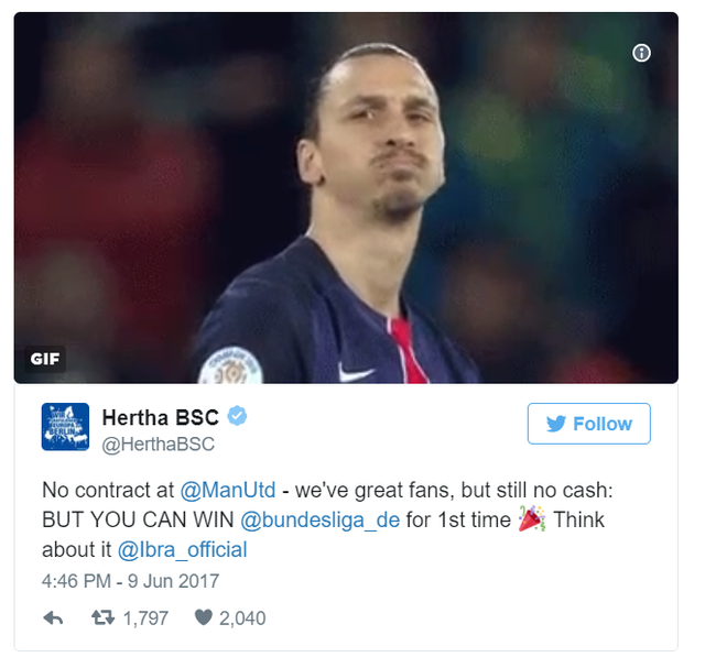 Rời Man Utd, Ibra được một loạt đội bóng chào mời trên ... Twitter - Ảnh 1.