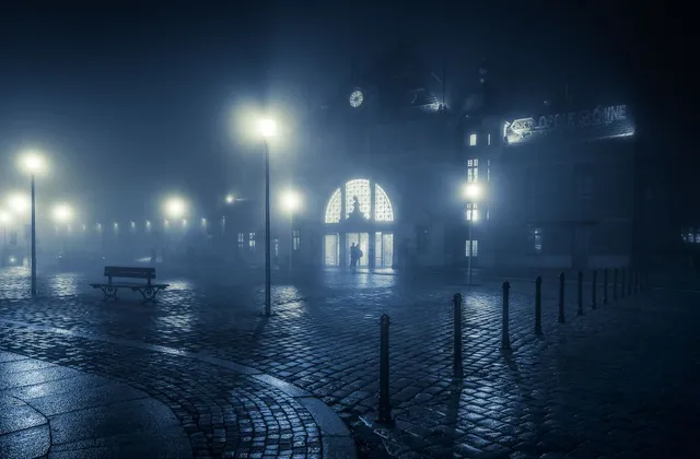 Thị trấn Opole, Ba Lan đẹp huyền ảo về đêm trong sương mù - Ảnh 1.