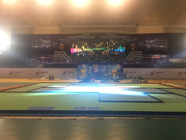 ABU Robocon 2018: Sân thi đấu đã “lên màu” - Ảnh 1.