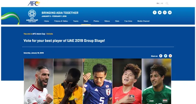 Asian Cup 2019: Quang Hải xuất sắc nhất vòng bảng với lượt bình chọn áp đảo - Ảnh 1.