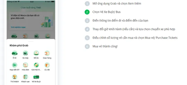 Grab thử nghiệm cho người dùng đặt vé xe buýt - Ảnh 2.