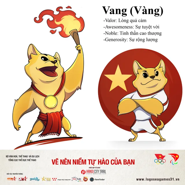 Chú chó Vàng được bầu chọn là bài thi linh vật SEA Games 31 được yêu thích nhất - Ảnh 1.