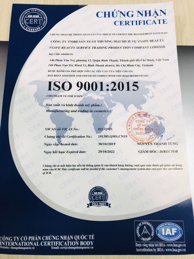 Mỹ phẩm Soherbs khẳng định niềm tin với chứng nhận ISO 9001:2015 - Ảnh 1.