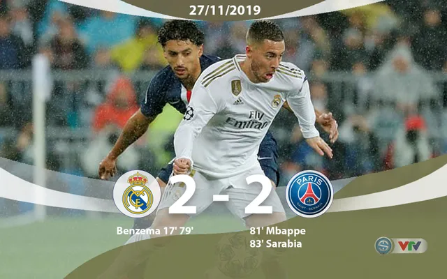 Kết quả Champions League sáng 27/11: Real Madrid 2-2 PSG, Tottenham 4-2 Olympiacos - Ảnh 1.