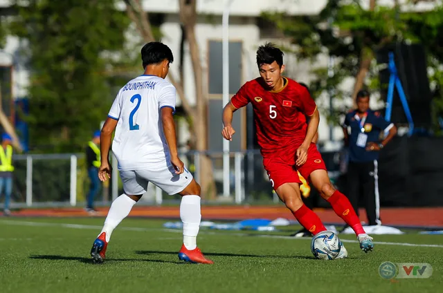 ẢNH: Tiến Linh lập hat-trick, Quang Hải lập công, U22 Việt Nam thắng 6-1 U22 Lào - Ảnh 11.