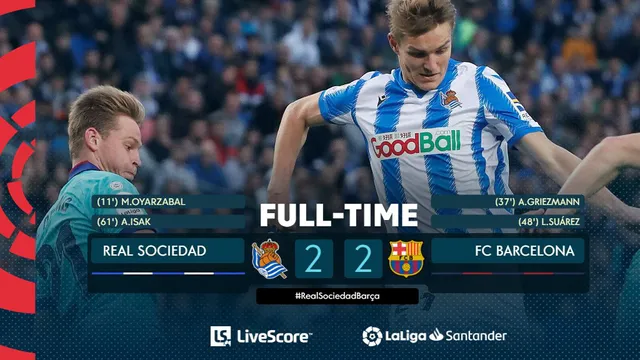 Kết quả, bảng xếp hạng vòng 17 VĐQG Tây Ban Nha La Liga: Real Sociedad 2-2 Barcelona, Atletico Madrid 2-0 Osasuna - Ảnh 3.