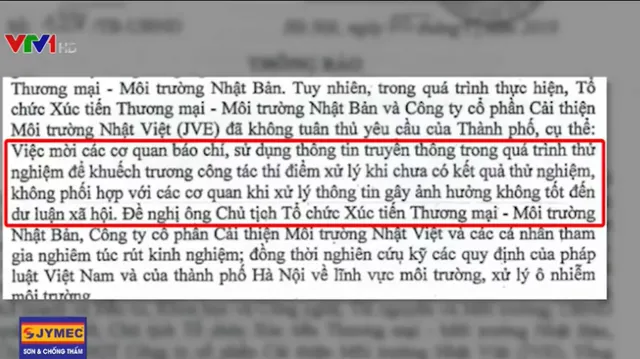 JEBO phản hồi về thông tin thí điểm làm sạch sông Tô Lịch - Ảnh 1.