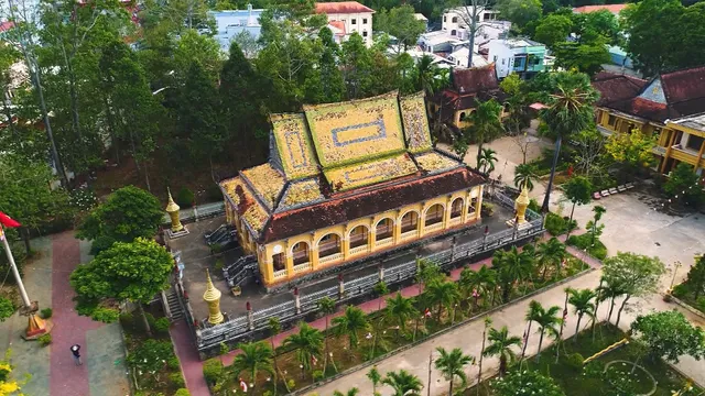 Nét đẹp chùa Khmer nhìn từ trên cao - Ảnh 2.