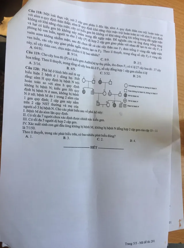 Đáp án môn Sinh học tại Kỳ thi THPT Quốc gia 2019 - Ảnh 5.