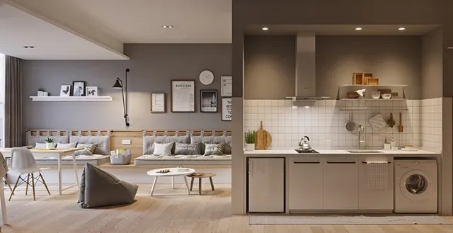 Căn hộ không tường ngăn nhưng vẫn gọn gàng - Ảnh 1.